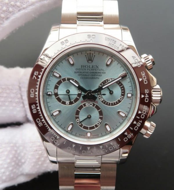 Rolex Daytona 116506 Brown Ceramic Bezel Deep Ice Blue Dial SS Bracelet A4130