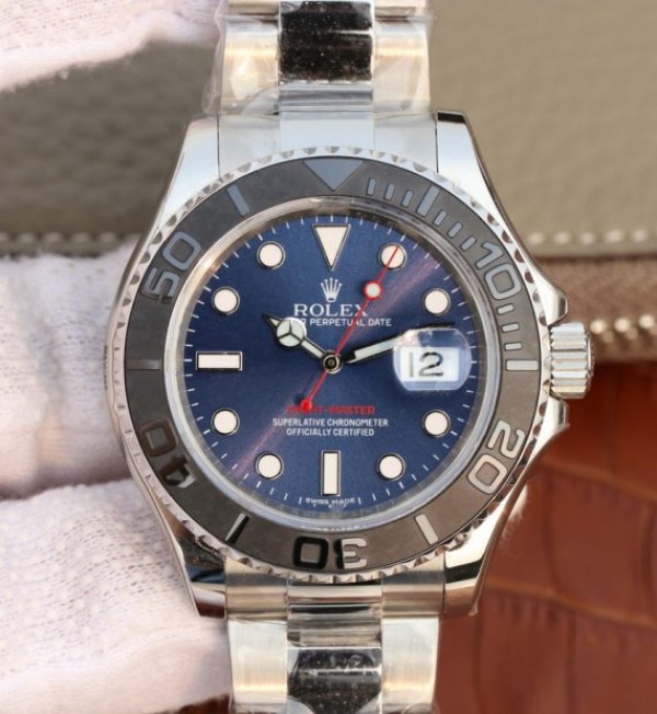 Rolex Yacht-Master 116655 SS EW Blue Dial on SS Bracelet A3135