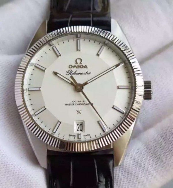 Omega V6 Globemaster Master White Dial Leather Strap A8900