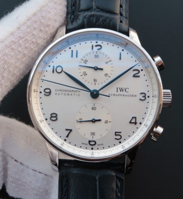 IWC ZF Portuguese Chrono IW371446 Blue Leather Strap