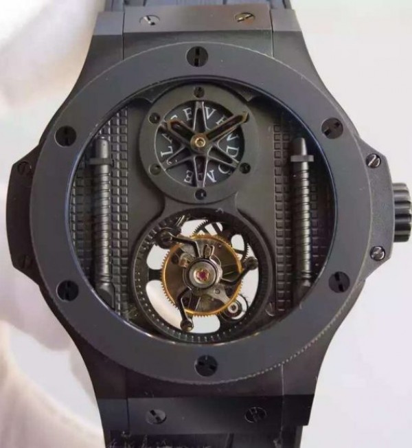 Hublot Big Bang 44mm Vendome Real Tourbillon Black Black Gummy