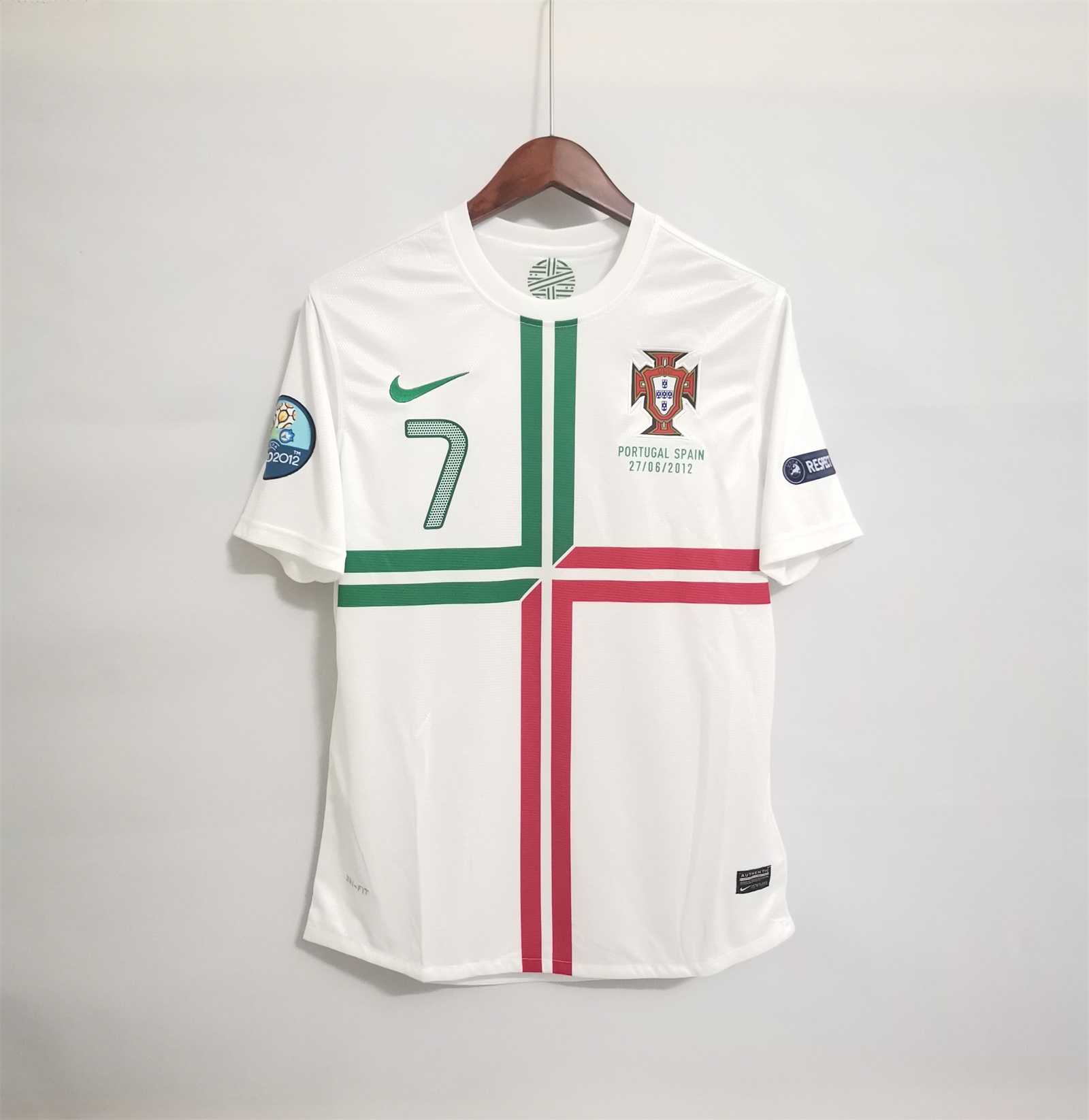 2012 Portugal Ronaldo #7  Euro Cup Away Retro Jersey - view 3