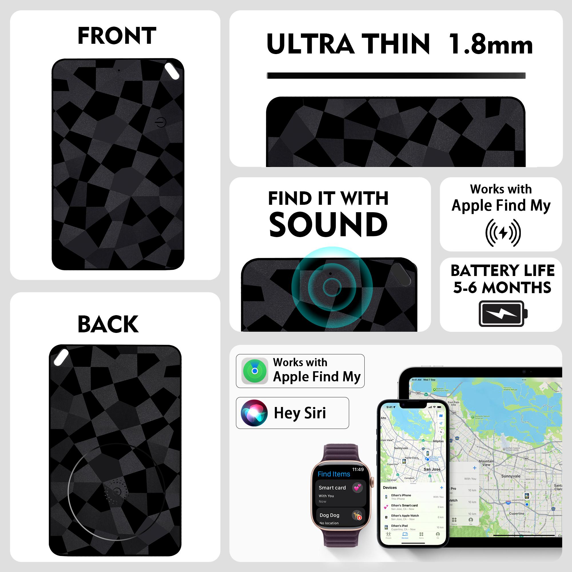 Fine track Slim Smart Finder  Rechargeable Compatible With Apple Find MyUltra-Slim Tracker Card For Wallet Finder