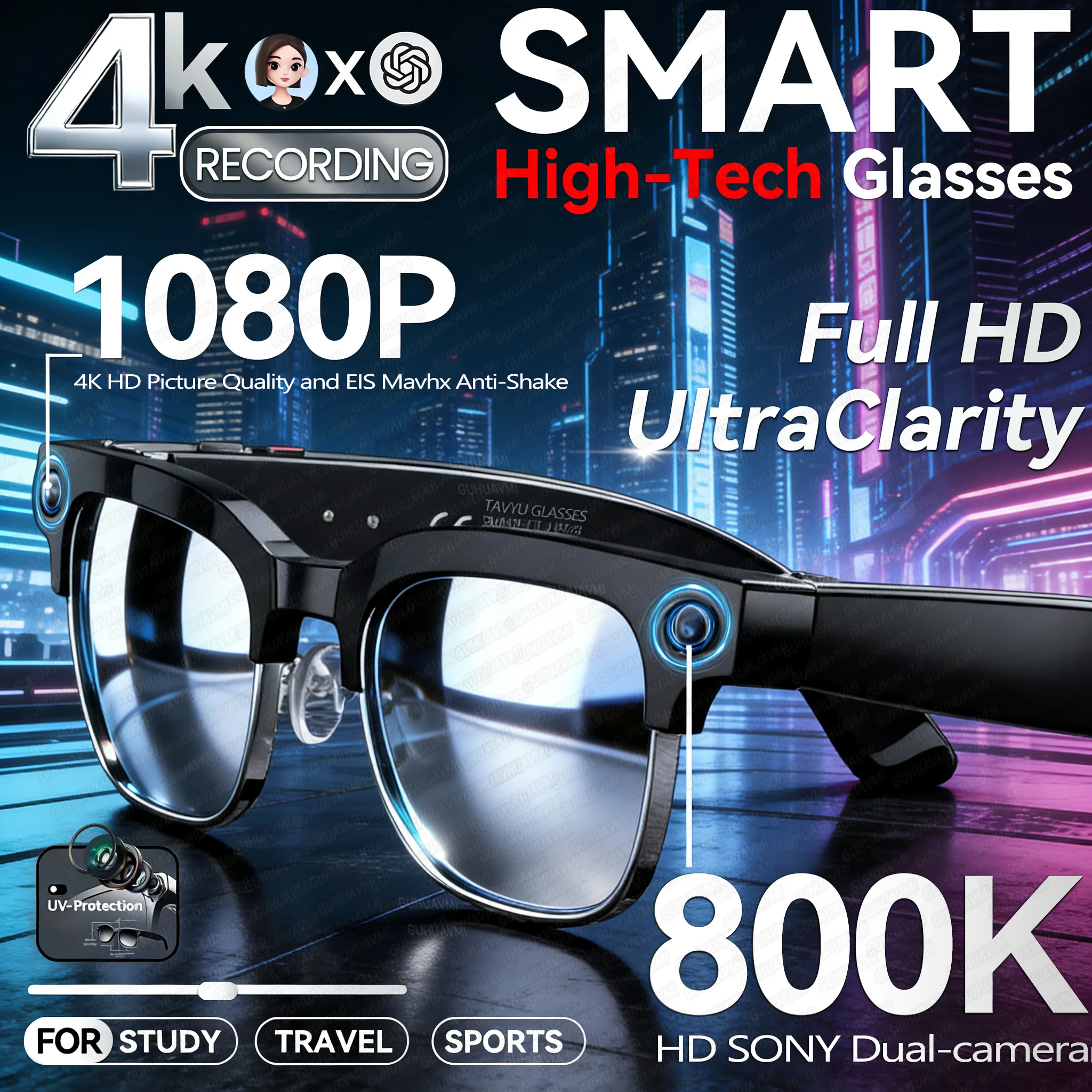The Ultimate Guide to New 4k HD 800W Camera Smart Glasses Men 100+Language Translation 1080P shoot Video WIFI Transmission Music Player Call Glasses: Everything You Need to Know