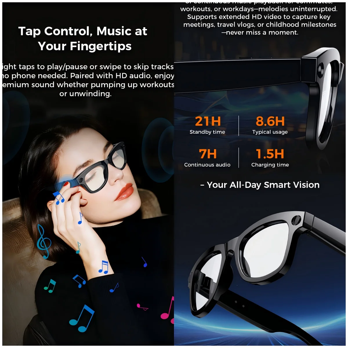 Why Ai Smart Glasses With 800w Pixel Sony Camera For HD1080P Photography Video Sound Record Calls ChatGPT Translation Sunglasses is Changing the Game in 2024