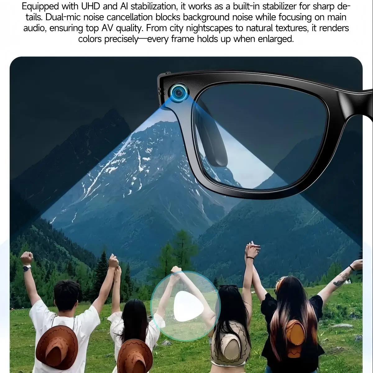 Discover the Revolutionary Features of 8MP camera smart glasses with 1080P HD video recording, 4K resolution, metal semi-rimless design, photochromic lenses