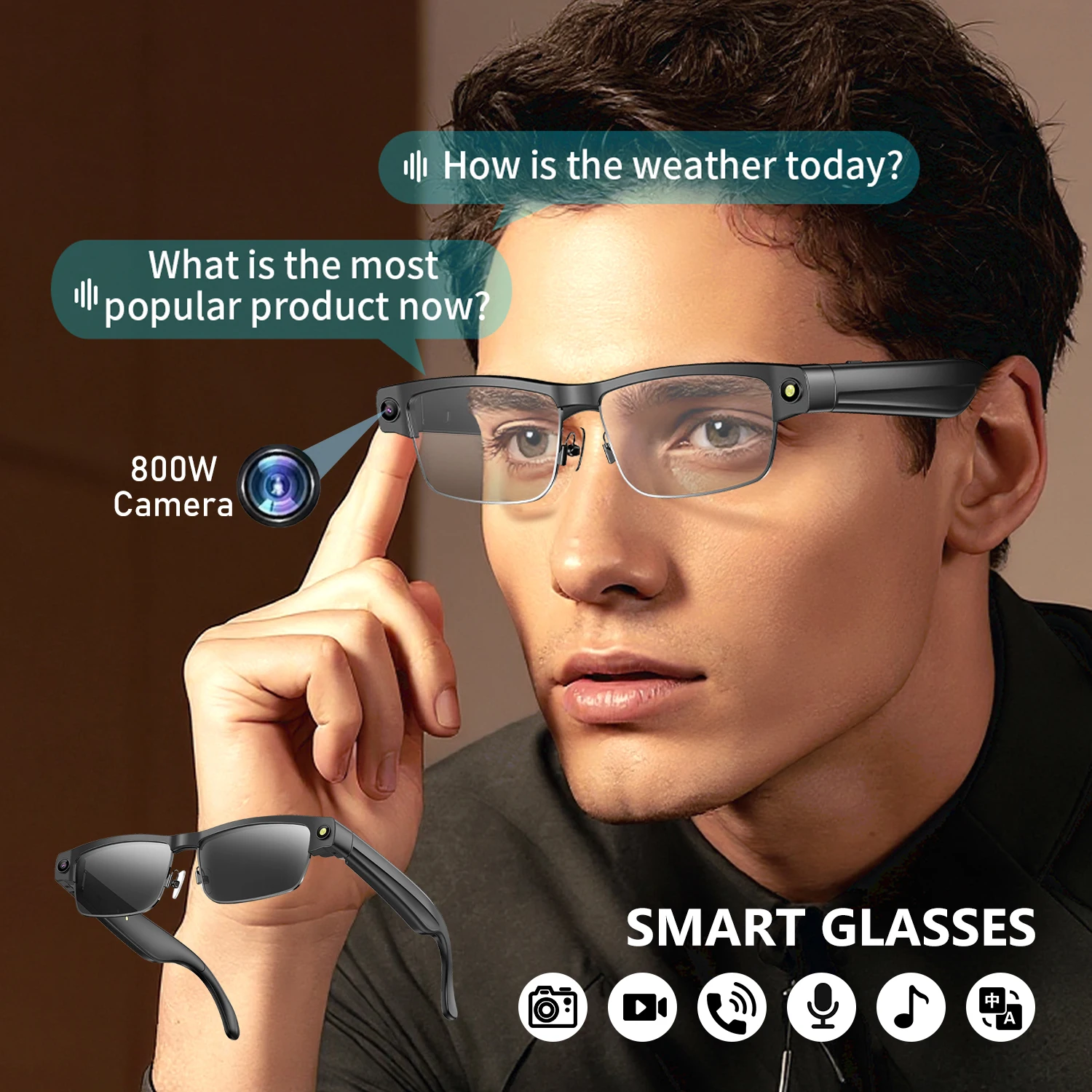 Why Camera Smart Glasses Photo Video Record BT Call Music Playback Smart Glasses Al Object Recognition Voice Assistant Sunglasses is Changing the Game in 2024