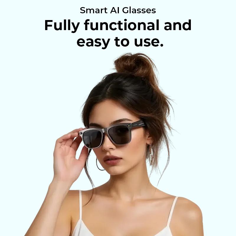 2025 Smart Glasses Camera For Photo&Video Capture With Built-in Flash High-Capacity Battery Headphone Bluetooth Sunglasses Local Wearable Chargeable White