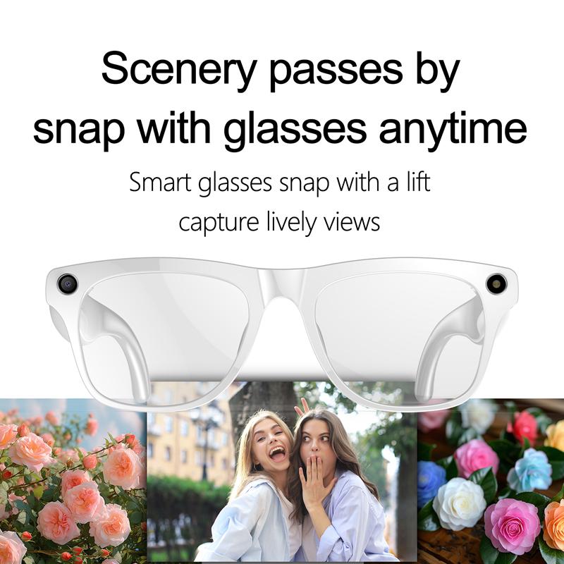 AI Smart Glasses HD 1080P Camera 260mAh Large Battery Sunglasses Camera Video Recorder Voice Assistant Control Smart Glasses Wearable Pink - Image 3