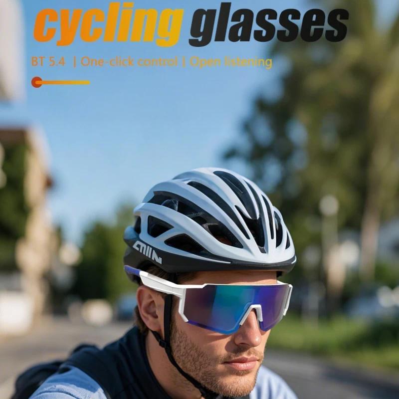 QY-Pro1 Bluetooth Smart Glasses AI Intelligent Translation Sunglasses Voice Remote Control  Eyewear Waterproof sports spectacles Automatic Button Magnetic Wearable Black-Yellow Orange - Image 3