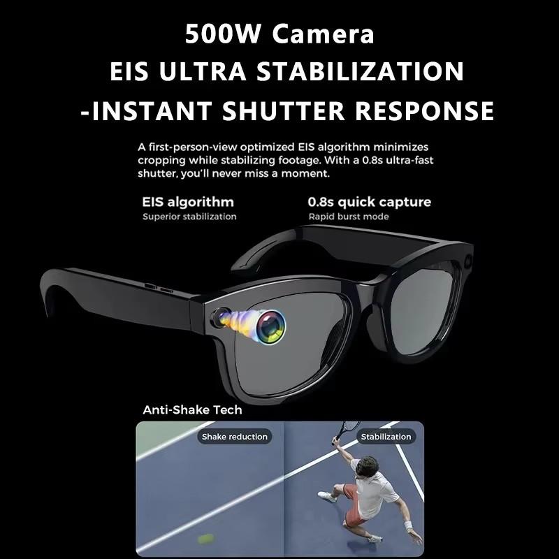 AI Smart Glasses Camera Take Pictures Voice Assistant Touch Control Recording Video Waterproof Bluetooth Smart Sunglasses 2025 Wireless Button Device Phone Wearable