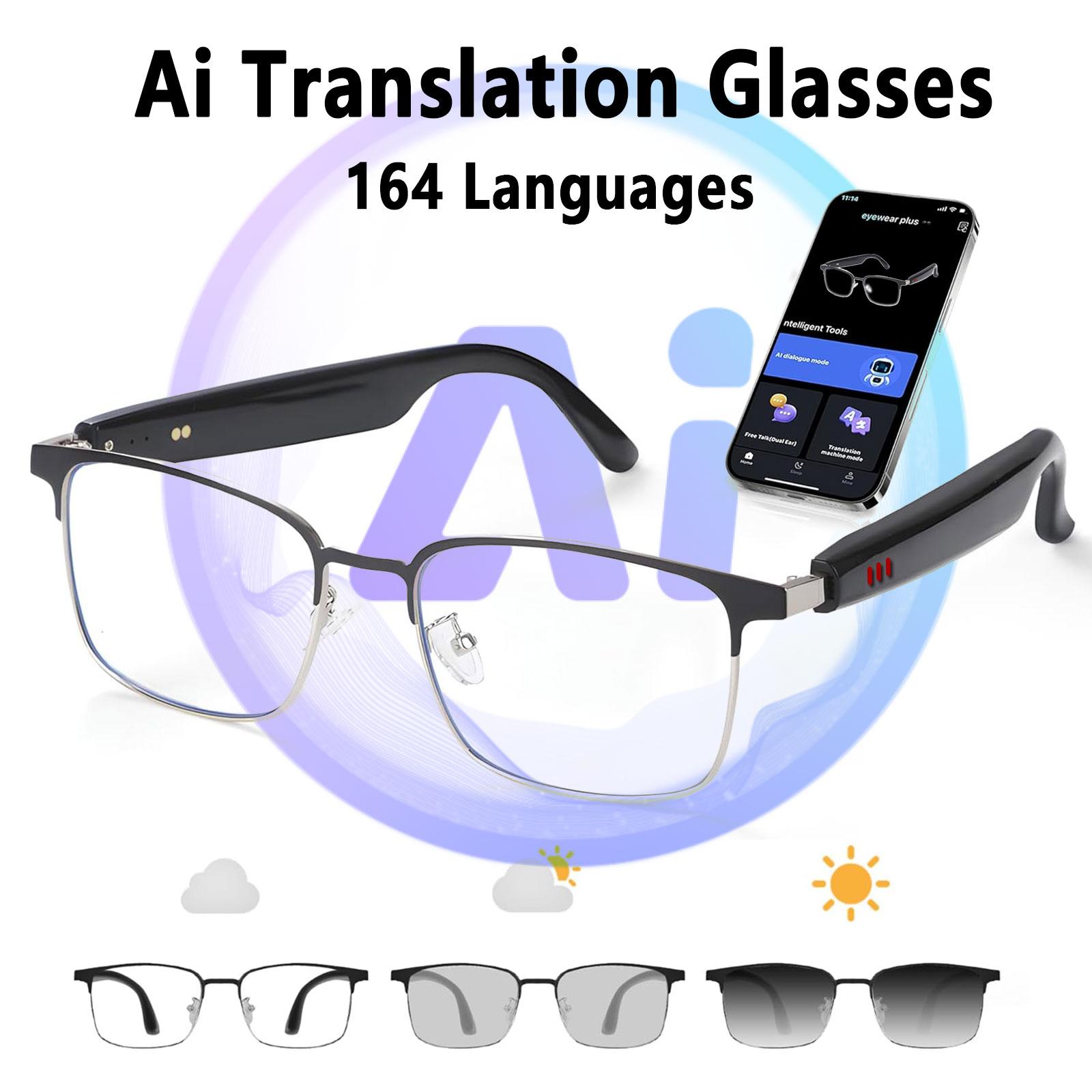 Smart glasses, app translation, color-changing lenses, high-definition voice calls, Hi-Fi music quality, open-ear audio glasses. Wearable - Image 2