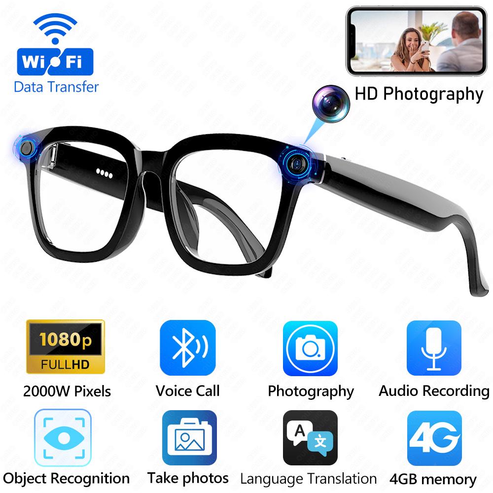 2025 New AI Smartglasses 2000W Pixel HD Camera Aluminum Frame Camera AI Translation 1080HD Video Recording BT Call Smartglasses Wearable Blue Light Proof - Image 2