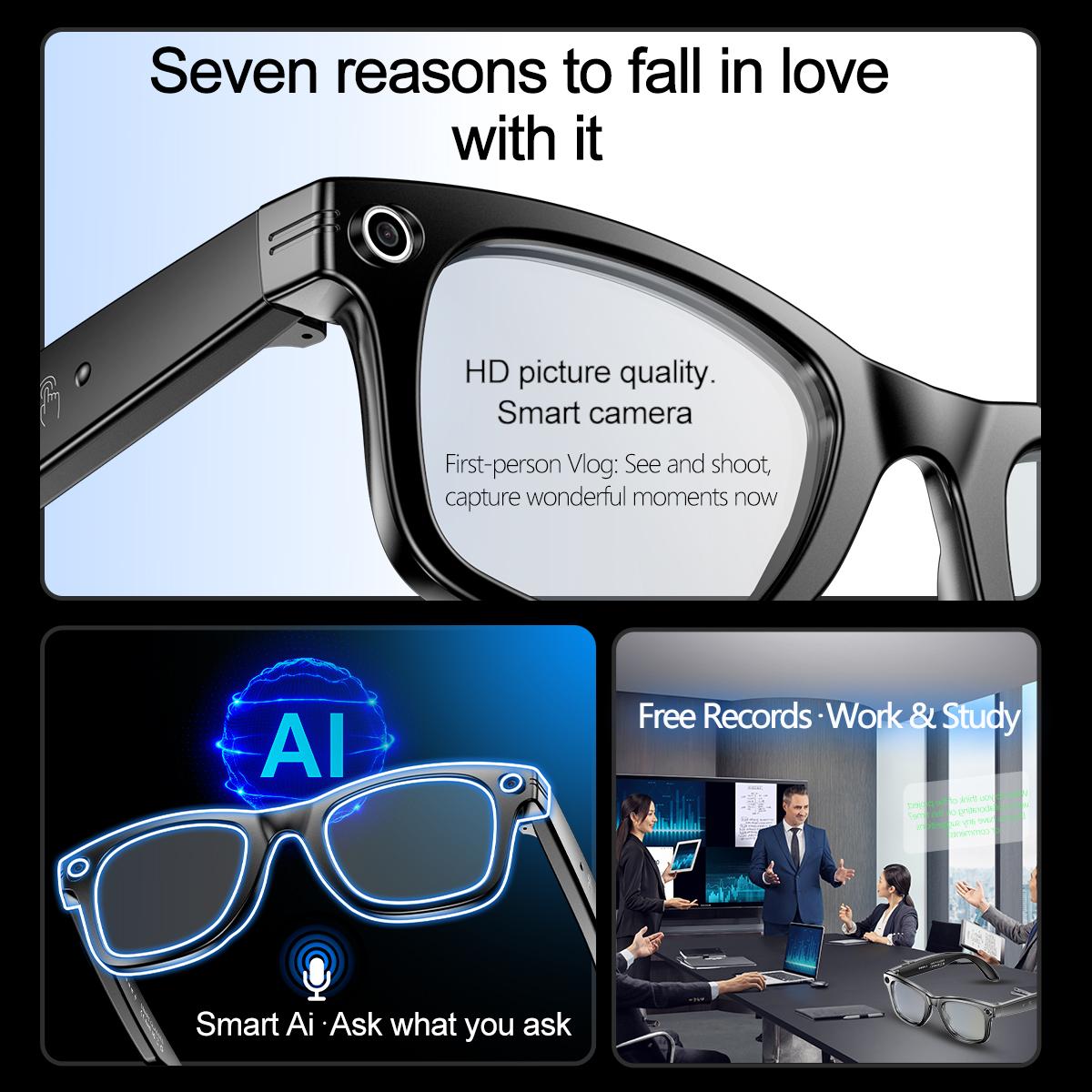 2025 New AI Interaction Smart Glasses With Camera Photo Video Record Translation Music Smart Sunglasses Bluetooth Call Headphone Wearable - Image 4