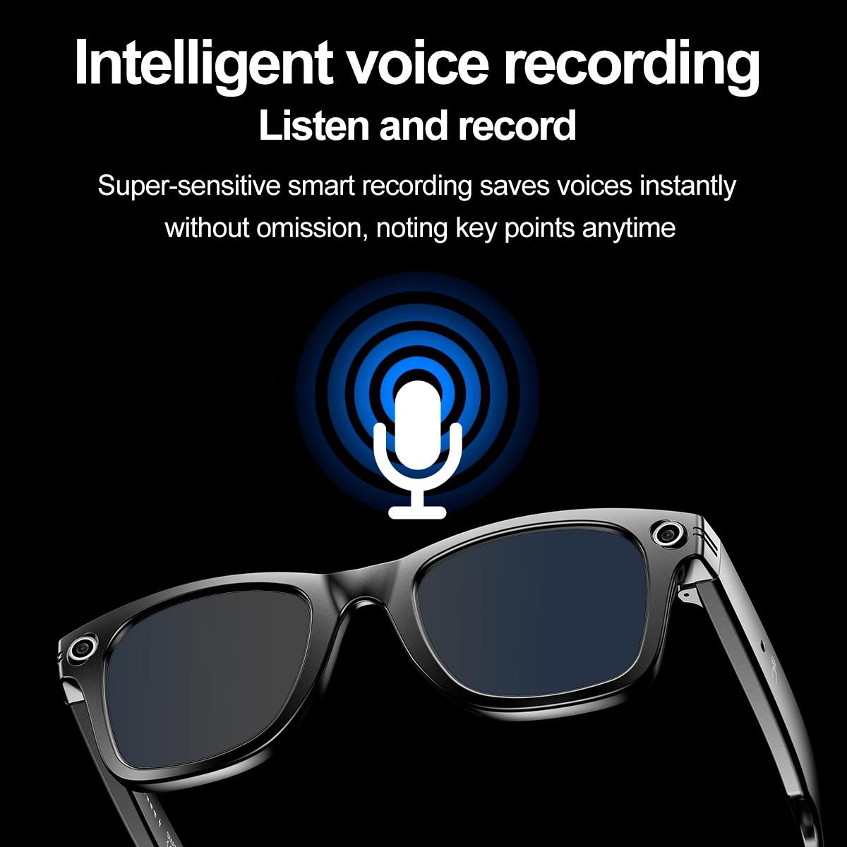 2025 New AI Interaction Smart Glasses With Camera Photo Video Record Translation Music Smart Sunglasses Bluetooth Call Headphone Wearable