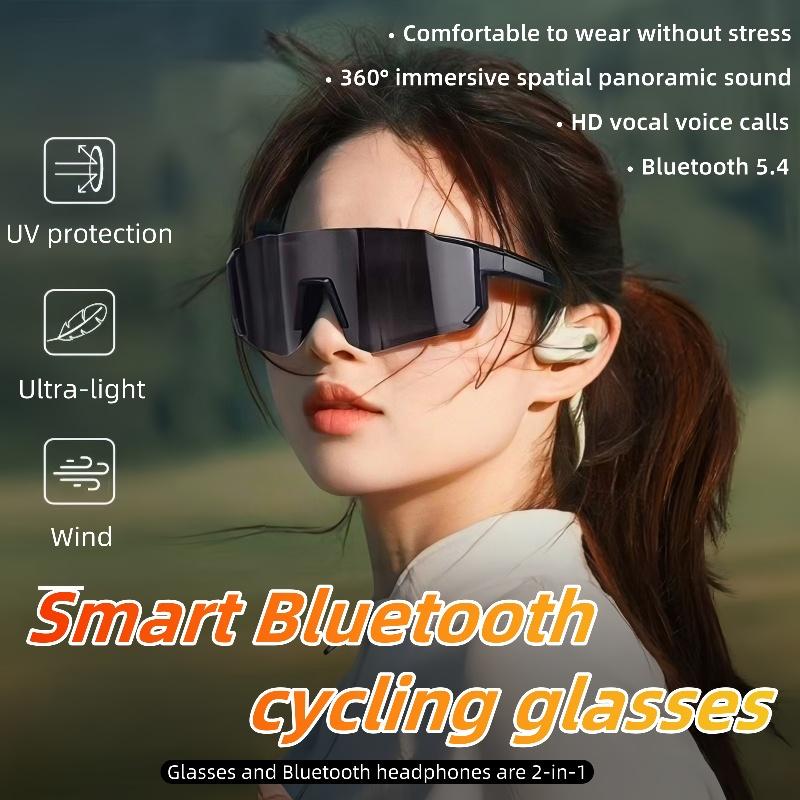 QY-Pro1 Bluetooth Smart Glasses AI Intelligent Translation Sunglasses Voice Remote Control Music Eyewear Waterproof Eyeglasses Automatic Button Magnetic Wearable Black-Yellow Orange - Image 2