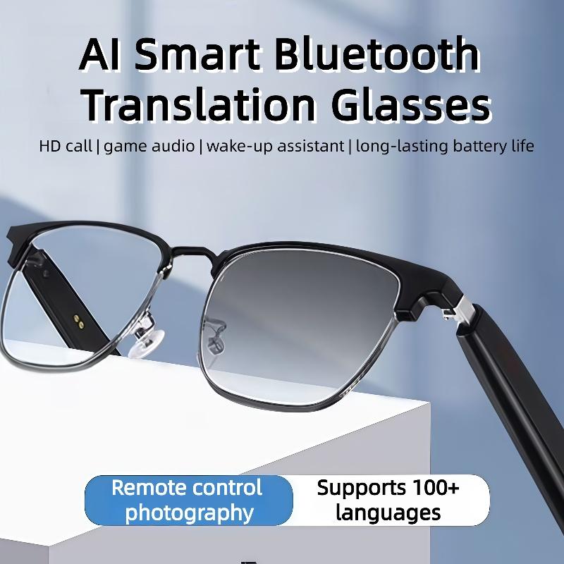 GS06 AI Translation Glasses Intelligent Earphones Bluetooth Simultaneous Interpretation 144 Language Real time Meeting 2025 Camera Water Proof