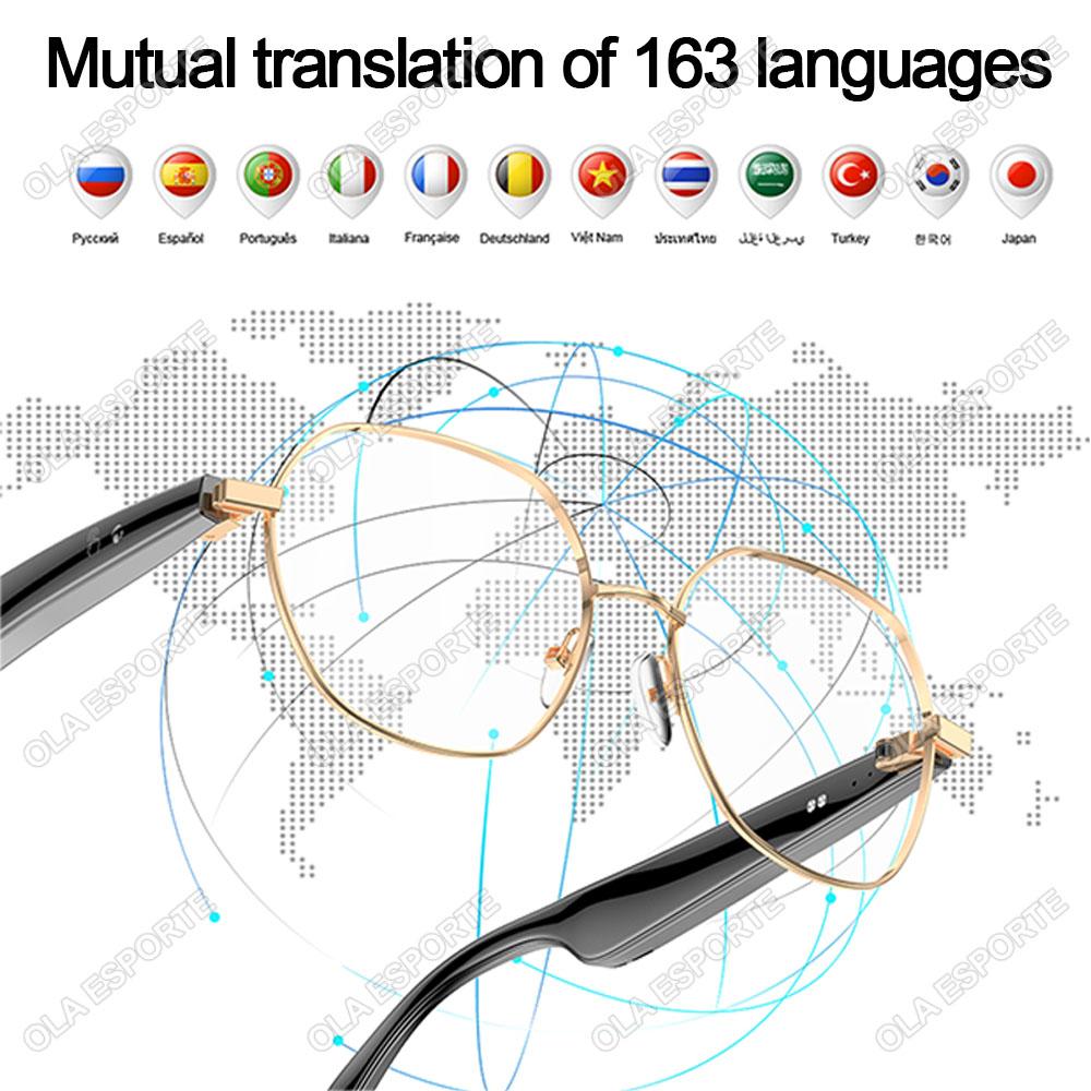 New AI Smart Glasses Intelligent Real-time Language Translator Bluetooth Wireless Headphone AI Chat Smart Touch&Voice Sunglasses - Image 3