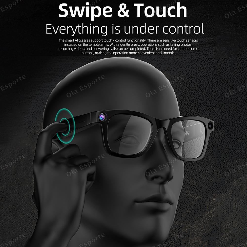 AI Smart Glasses Multifunction 800W Camera Bluetooth Call Music Player Translate Recording Smart Object Recognition Glasses 2025