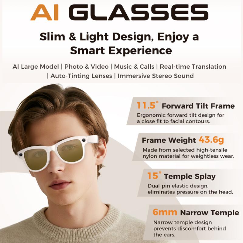 How Smart glasses, new in 2026, featuring a camera, video recording, AI learning, image recognition, Bluetooth calling, and voice translation. Sunglasses designed for men and women. Can Transform Your Daily Routine
