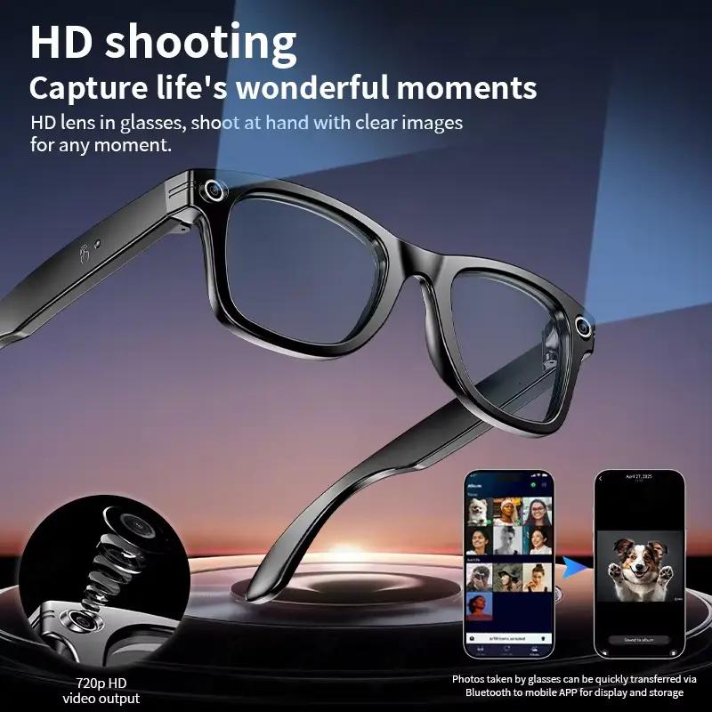 Brand New Upgrade Smart Glasses With Camera HD Video Recording AI Photo Recognition Bluetooth Call Translation Voice Sunglasses