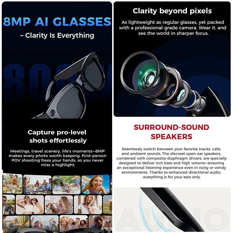 5 Surprising Benefits of Using 2025 New 800w HD Smart Glasses UV Protective Voice Assistant Touch Control Hands-Free Sound Surround Local Music Smart Glasses
