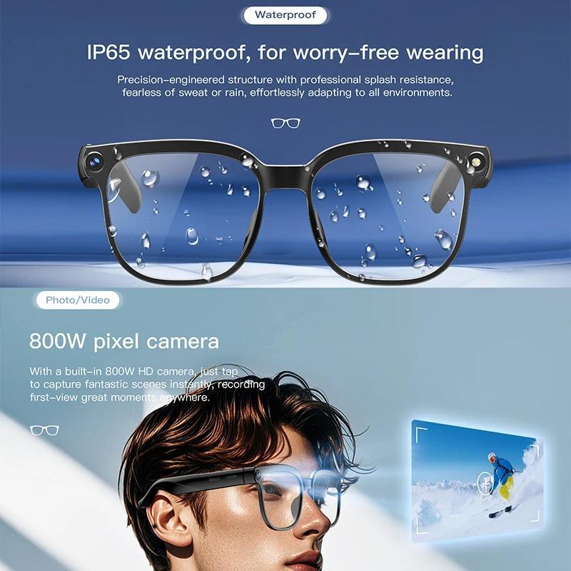 2026 New 8MP Camera Video Recording Sunglasses AI Smart Glasses 100+ Languages Translation Bluetooth Call Music Play Men Women