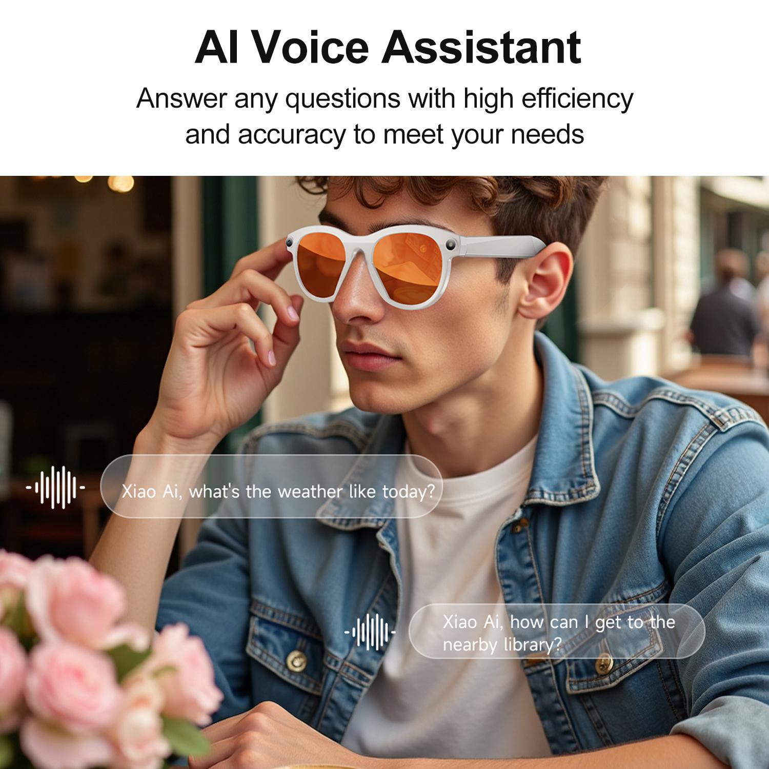 AI Smart Camera Glasses Video Record Bluetooth Calling Voice Assistant Music Player Translation Multifunctional Camera Glasses
