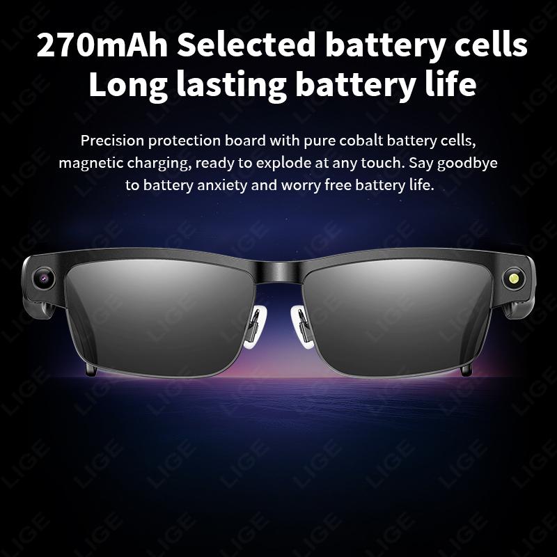 Smart Glasses Sunglasses 8 Million Pixels Recording Videos AI Photo Recognition Answer Translation 270mAh Bluetooth Glasses New