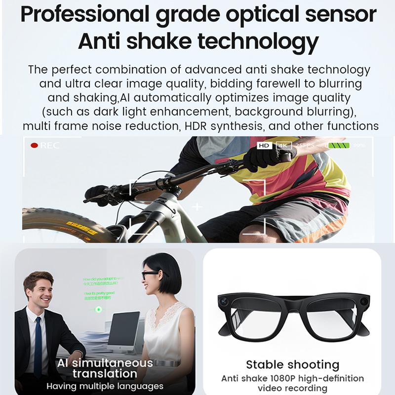 2025 Smart AI Glasses 800W Pixel AI Shooting Camera HD Photo Video Voice Call Translation Waterproof Glasse Devices SmartGlasses