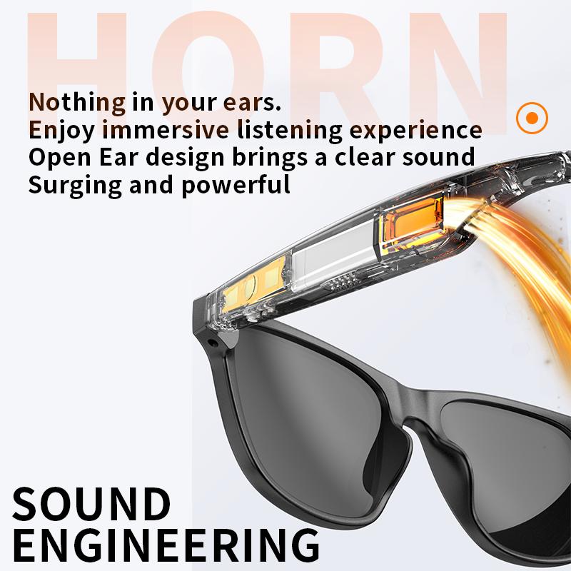 Smart glasses – new arrival, supports voice calls, music playback, touch controls, modern design. Perfect for wearing with sunglasses, equipped with lenses to protect the eyes.