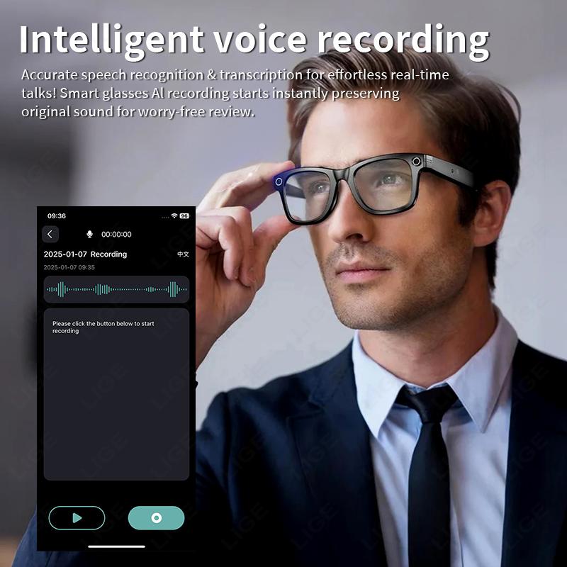 HD Record Video Smart Glasses video Recording Ai Photo Recognition Answer Translation Waterproof Bluetooth Glasses