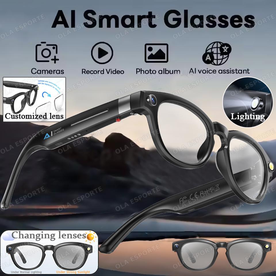 Unboxing and Review: The New AI Smart Glasses 4K HD Camera 32GB Memory BT Call Voice Assistant Translate Touch Control Music Player sunglasses Men Women Experience