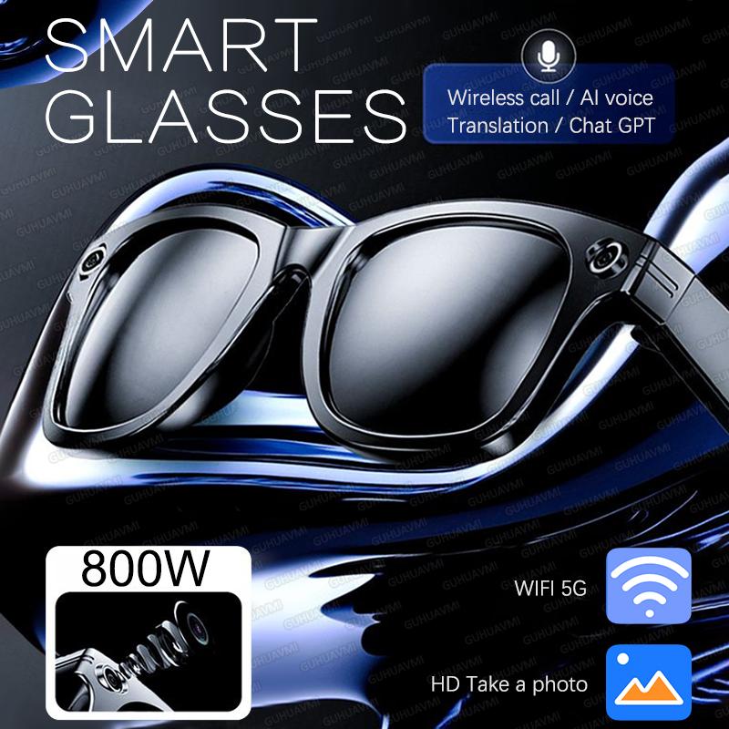 2025 AI Smart Glasses with 8MP Camera Video Recording 100+ Languages Translation Sunglasses Bluetooth Call Music Play Men Women