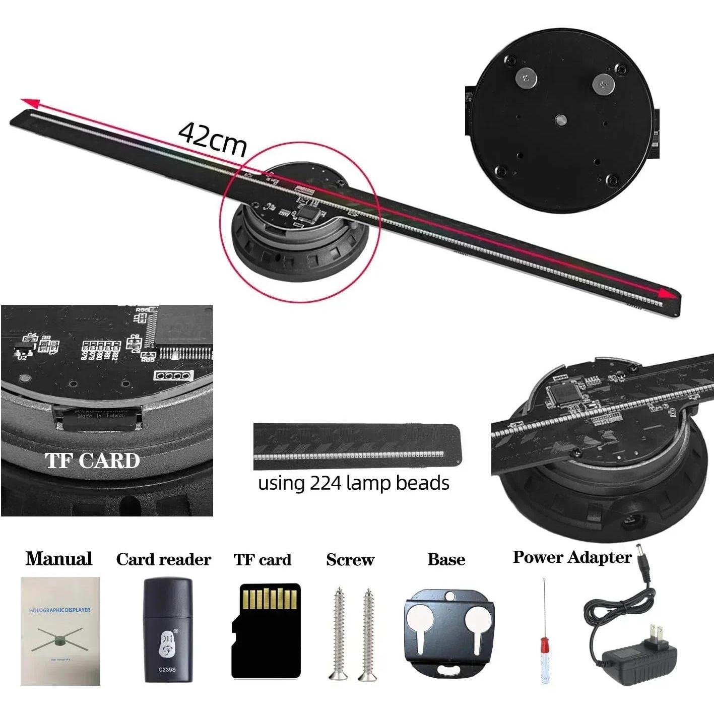 Discover the Revolutionary Features of 3D Hologram Fan 42CM 3D Holographic Projector Advertising Display Light HD Holographic Projector for Stores Bars Party Xmas