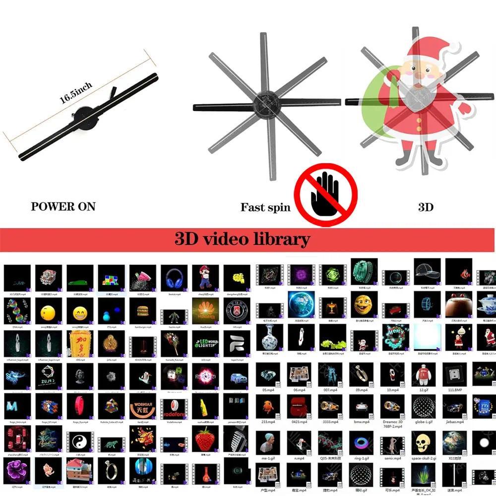 3D Hologram Fan Projector with LED High-definition Display Suitable for Attracting Attention Mall Dining Hologram Fan