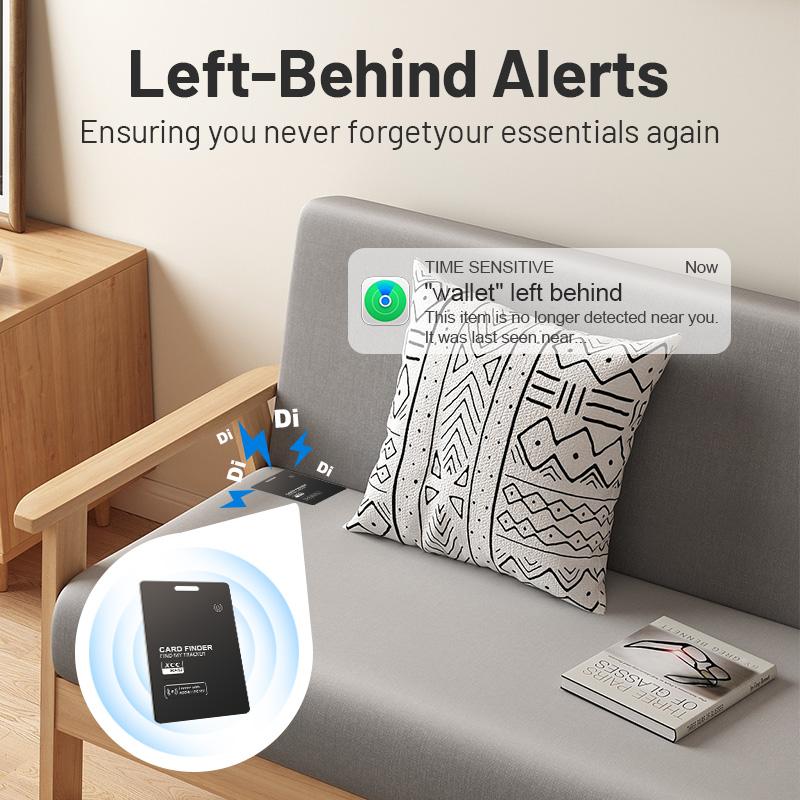 Bluetooth wallet tracking card, ultra-thin at 1.7 mm.Wireless Charging Compatible with Apple Find MyWaterproof IP68