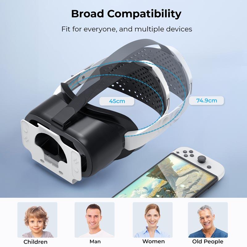 Upgraded VR Headset for Switch OLED/Nintendo Switch Accessories 3D VR Glasses Switch VR Labo Goggles W Adjustable Headset