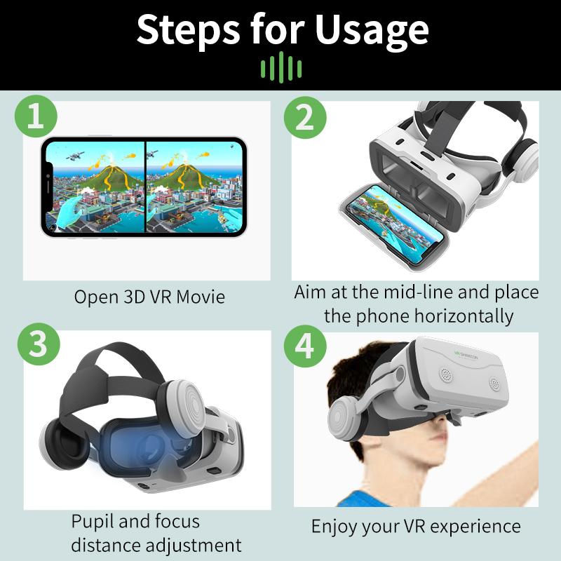 3D Viar Phone Virtual Reality VR Glasses Helmet Headset Smart Devices Lenses Goggles For Smartphones Cell Headphone Mobile Games